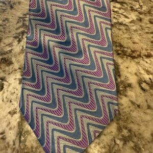 Missoni Blue and Purple Zigzag silk Tie